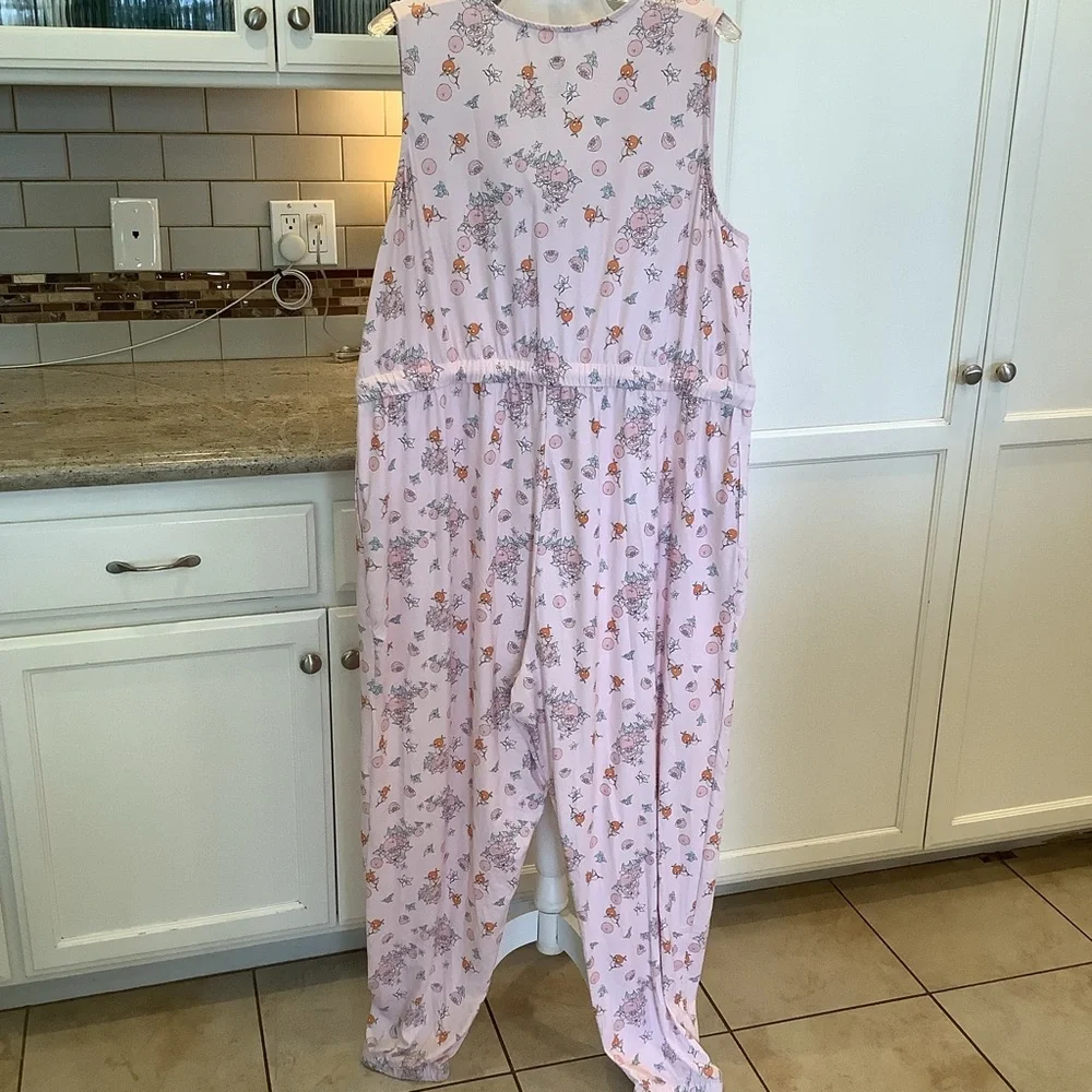 Disney Women's Pink Orange Bird Sleeveless Jumpsuit Romper - Size 1X
